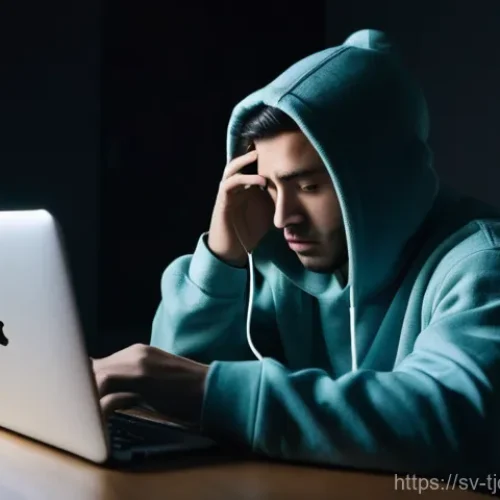 테크노스트레스 관련 최신 연구 결과 - **Prompt:** A young adult in their late 20s, dressed in a soft, oversized hoodie and sweatpants, sit...